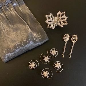 Carolee Silver Diamond Hair Pins Set